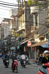 people riding motorcyles from Hanoi Vietnam