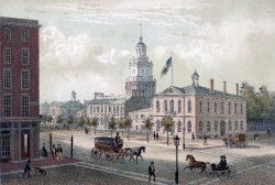 Philadelphia State house historic illustration
