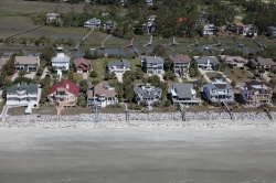 photo aerial view of beach homes on fripp island south carolina