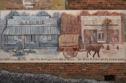 photo mural in downtown edgefield south carolina depicting the c