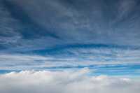 photo of cumulus cirrostratus clouds aerial view aircraft