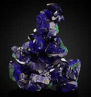 photo of mineral azurite, the blue mineral, and malachite