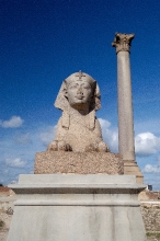 photo pompeys pillar and sphinx alexandria egypt image 1418