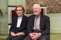 President Jimmy Carter and his wife, former First Lady Rosalynn 