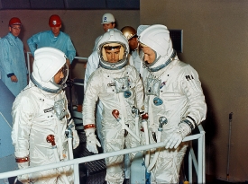 prime crew for Apollo 204 pose during training