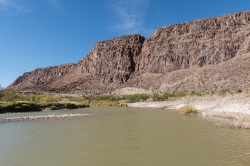 Rock formations along  the Rio Grande River