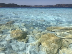 rocks seen here along the shoreline of Lake Salda in Turkey 