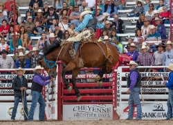 Rodeo action at the Cheyenne Frontier Days