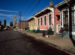 Row house neighborhood in New Orleans