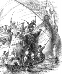 Russian Attack On The Turkish Galley Historical Illustration