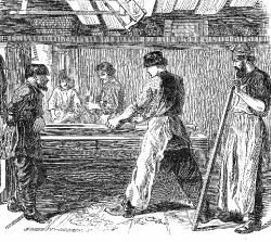 Russian Carpenters At Work Illustration Historical Illustration