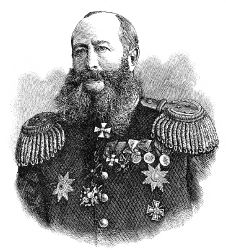 Russian Officer With Decorations Historical Illustration