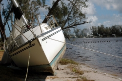 sailboat washed ashore hurricane 11