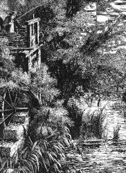 scene on a creek emptying into little juniata historical illustr