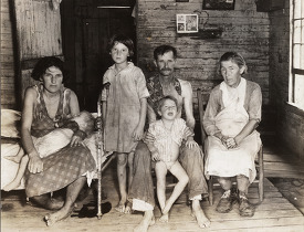 Sharecropper Bud Fields and his family at home Hale County Alaba