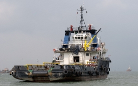 ship off coast Mumbai India photo