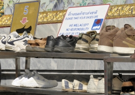shoes outside the Grand Palace Bangkok