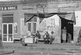 Sidewalk scene in Selma Alabama 1935