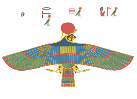 Sparrowhawk emblem of Ra the Sun god of ancient egypt
