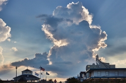 storm cloud over downtown rehoboth beach delaware
