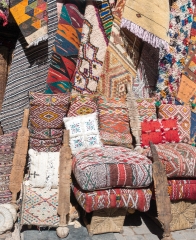 Textiles Carpets for sale the souk Marrakech Morocco 06264