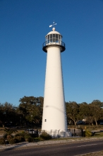 The Biloxi Lighthouse along the Gulf of Mexico in Biloxi Mississ