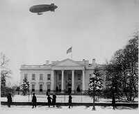 The C 7 blimp passing over the White House 1921