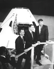 The flight and back-up crews for NASA's first manned Apollo Bloc