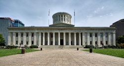 The Ohio Statehouse capitol building in Columbus