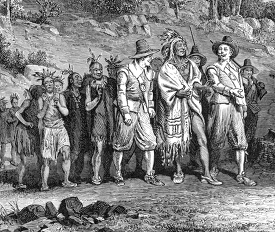 The Pilgrims Receiving Massasoit