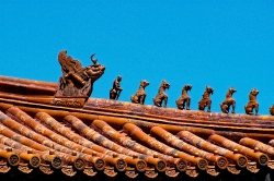 Tianamen decorative rooftops Beijing China Photo