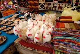 Tourists items for sale at market in Peru