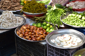Various vegetables at market in Yangon Myanmar