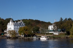 view from the connecticut river of the goodspeed opera house eas
