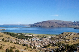 view of lake titicaca puna peru 012