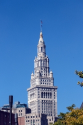 View of Terminal Tower long the signature building of Cleveland 