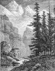 View of the Himalayas Historical Illustration