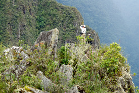 View of the mountain side Machu Piccu
