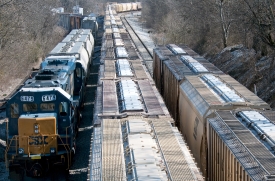 view of top of freight trains 48