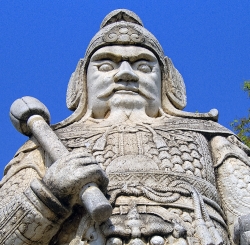 Warrior statue Ming Tombs Beijing 6290B