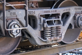 wheels freight train close up