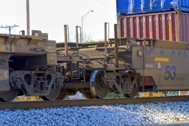 wheels freight train with container boxes