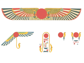winged disc and the hawk emblems of Thoth Trismegistus