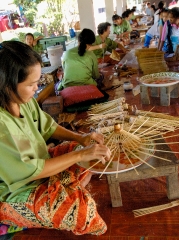women making umbrellas thailand