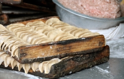 Wood Trays With Chinese Dim Sum Photo Image