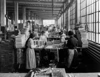 Wooden Box Industry women in work room of box factory 1910