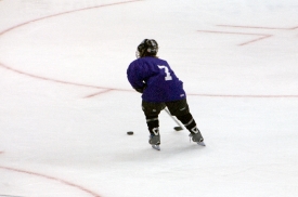 young hockey players practicing ice