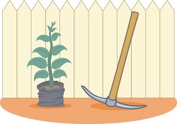 pick mattock gardening tools clipart