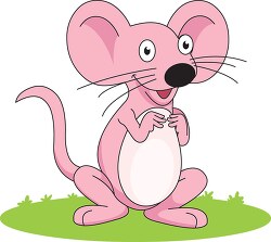 pink mouse with big ears vector clipart
