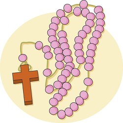 Pink Rosary Beads Clipart